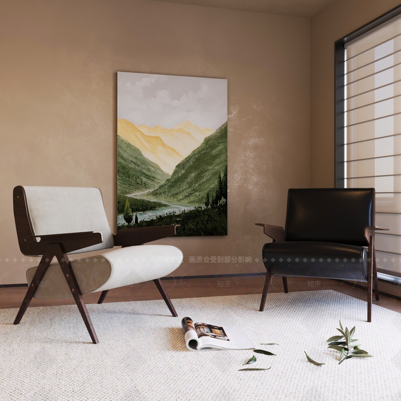法式美式休闲椅3D模型下载【ID:1207721484】