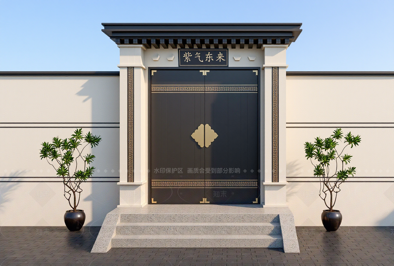 现代大门SU模型下载【ID:1207721815】_知末su模型网