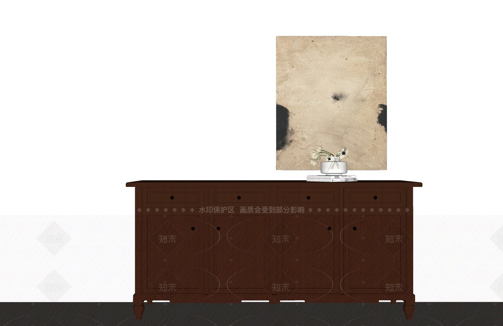 法式美式玄关柜SU模型下载【ID:1207725831】