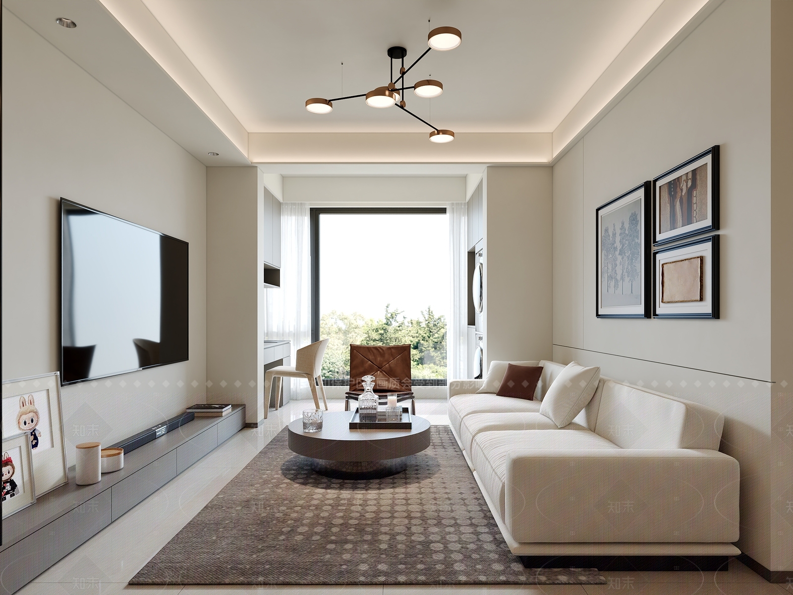 现代简欧家居客厅3D模型下载【ID:1207725896】