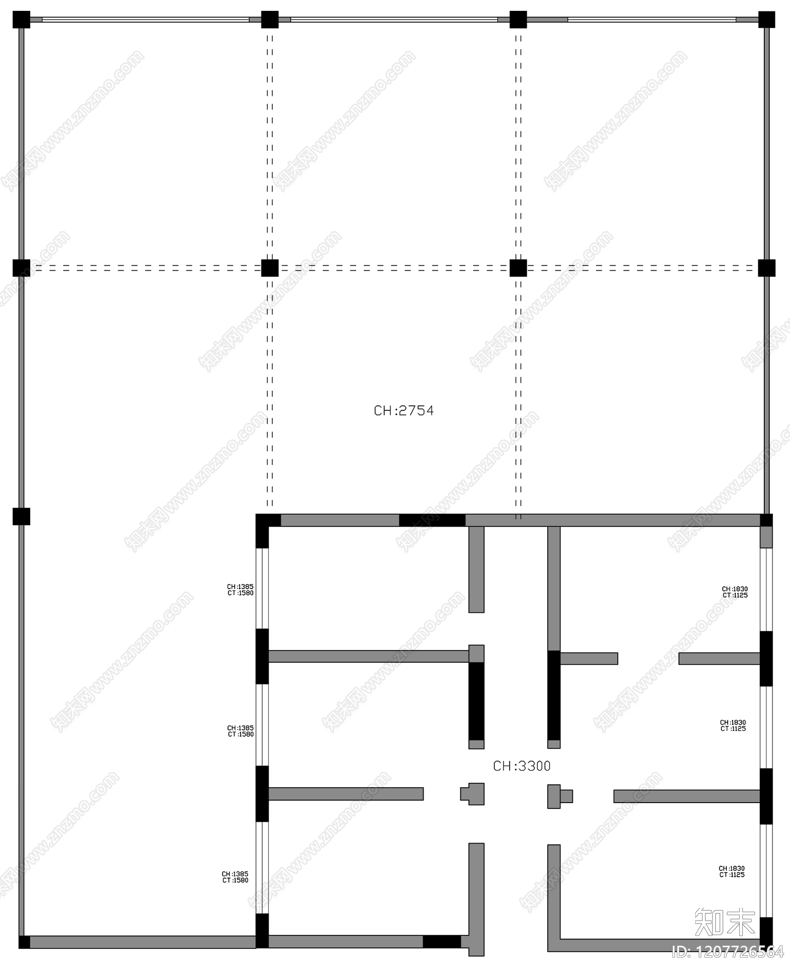 现代工作室cad施工图下载【ID:1207726564】