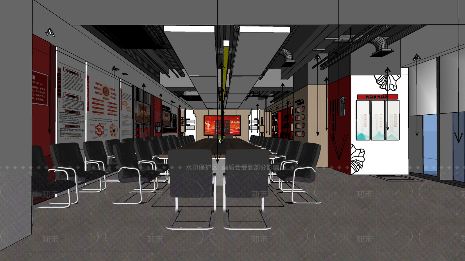 现代党建室SU模型下载【ID:1207729770】