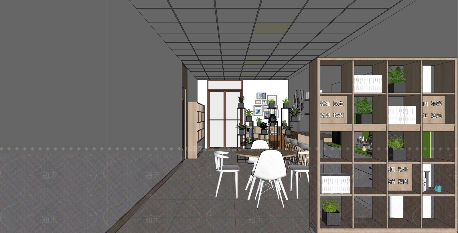 现代接待室SU模型下载【ID:1207733360】