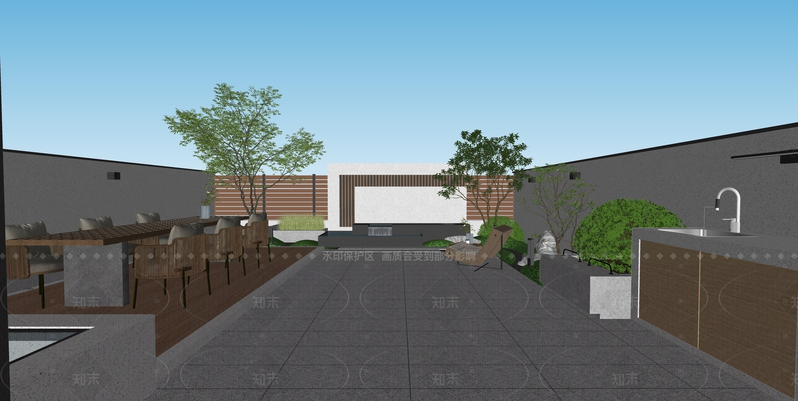 现代住宅区景观SU模型下载【ID:1207738793】