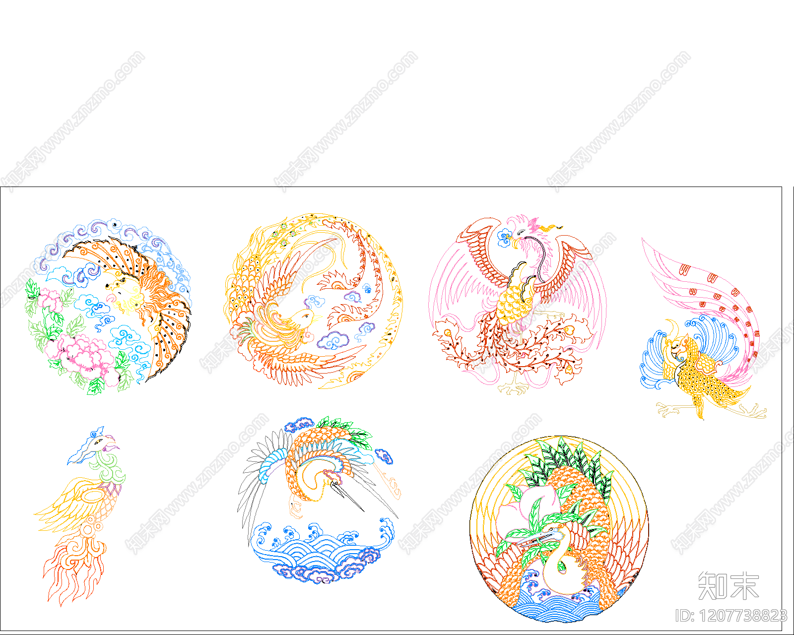 中式景墙图库施工图下载【ID:1207738823】