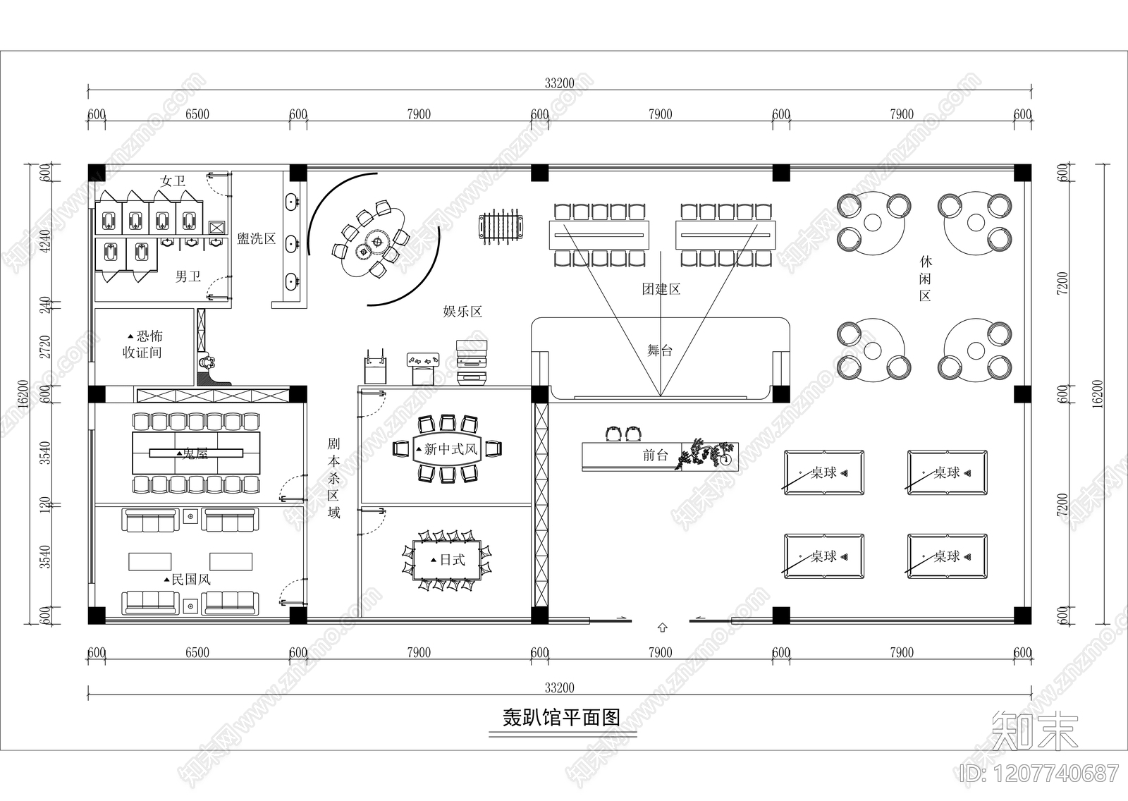 意式其他休闲娱乐空间cad施工图下载【ID:1207740687】