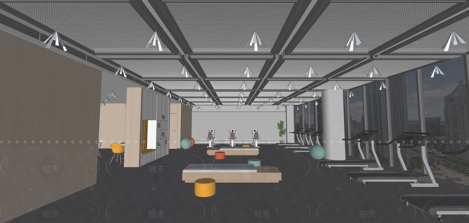 现代健身房SU模型下载【ID:1207740298】
