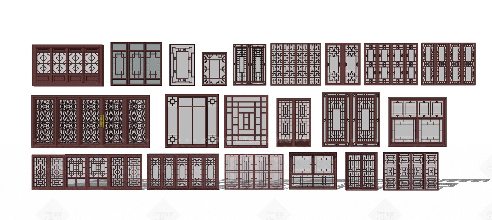 中式镂花窗SU模型下载【ID:1207740865】