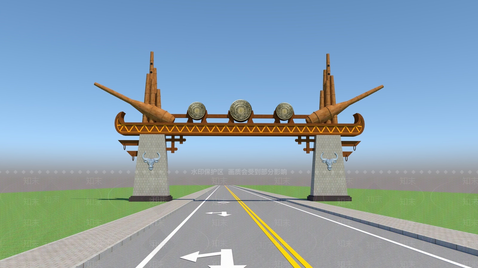 新中式中式其他景观3D模型下载【ID:1207741575】