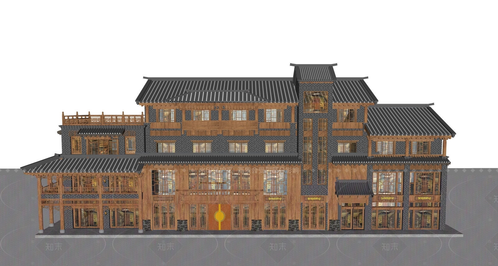 中式古建筑SU模型下载【ID:1207742868】