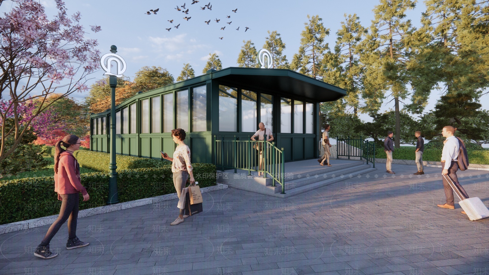 现代地铁站出入口SU模型下载【ID:1207744055】