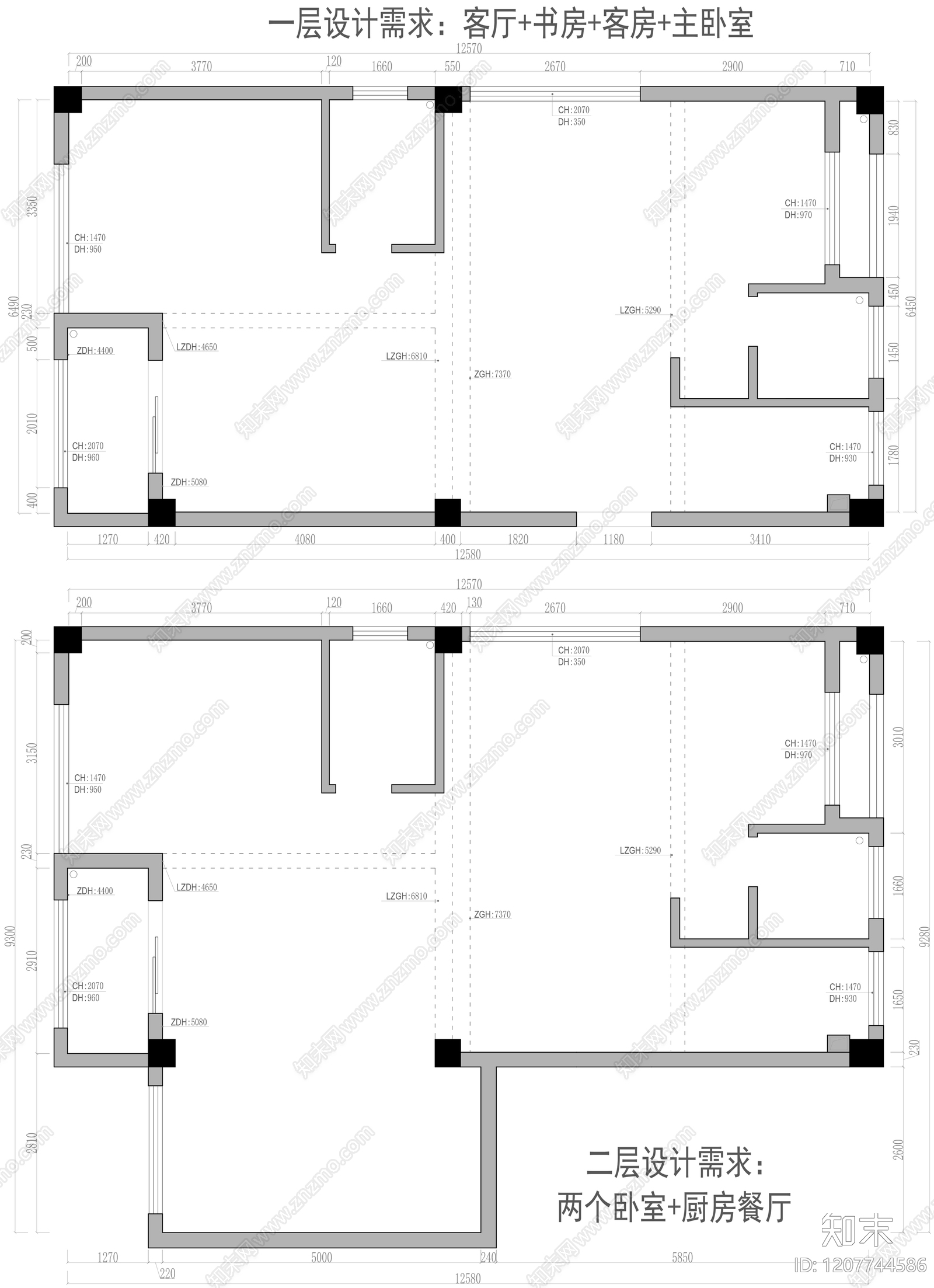 别墅cad施工图下载【ID:1207744586】