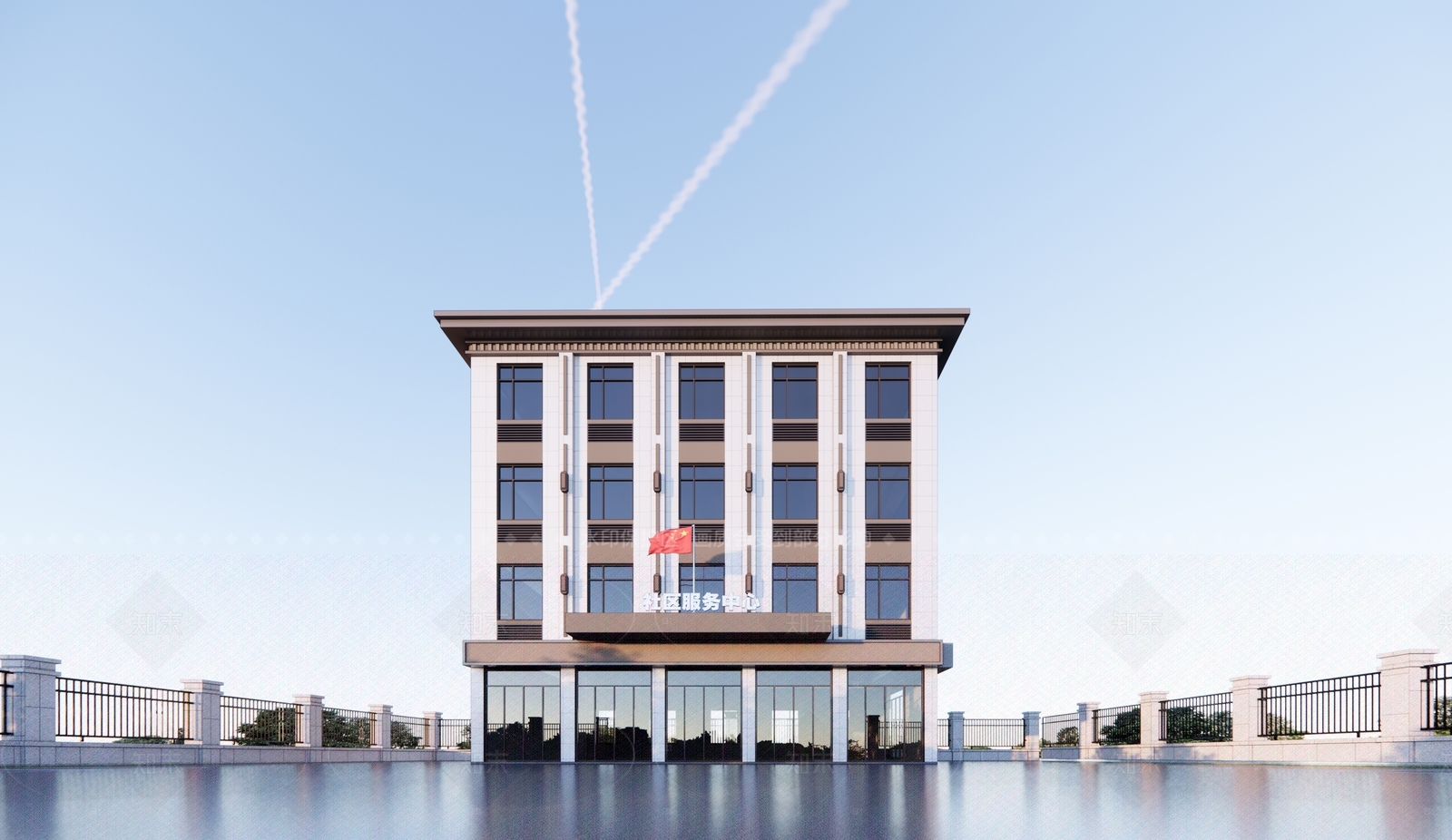 现代简约政府办公楼SU模型下载【ID:1207746418】