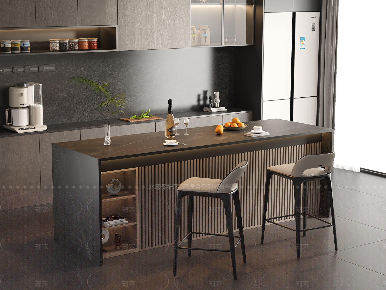 现代意式吧台3D模型下载【ID:1207748204】