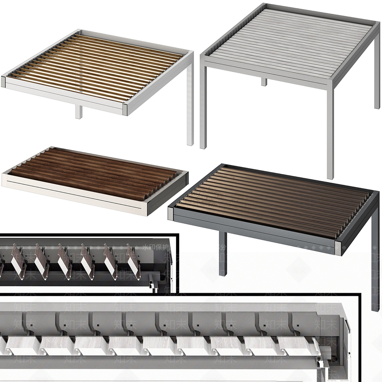 Pergola现代遮阳棚SU模型下载【ID:1207751159】