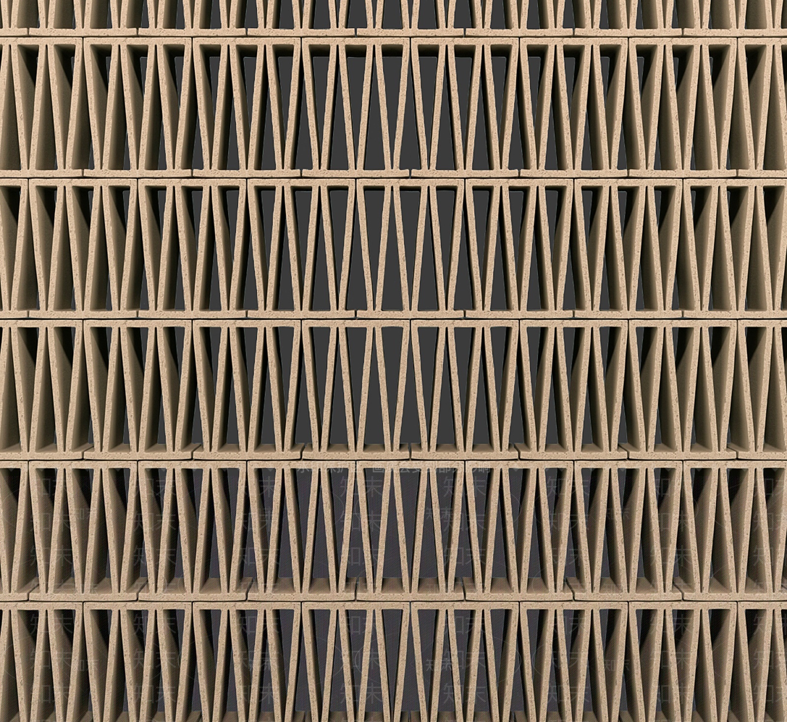 现代镂空水泥砖隔断SU模型下载【ID:1207752220】