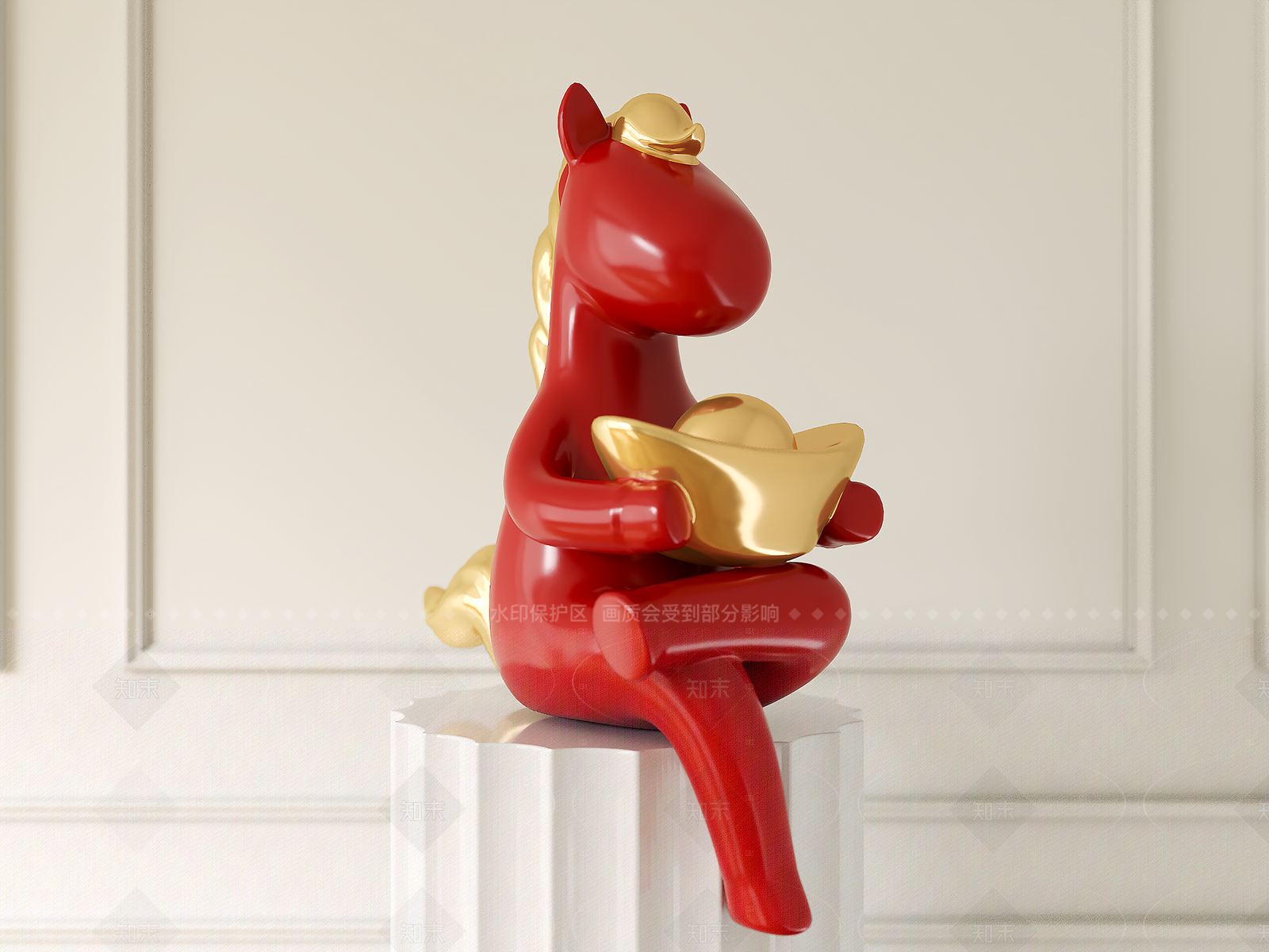 现代法式生肖雕塑3D模型下载【ID:1207752743】