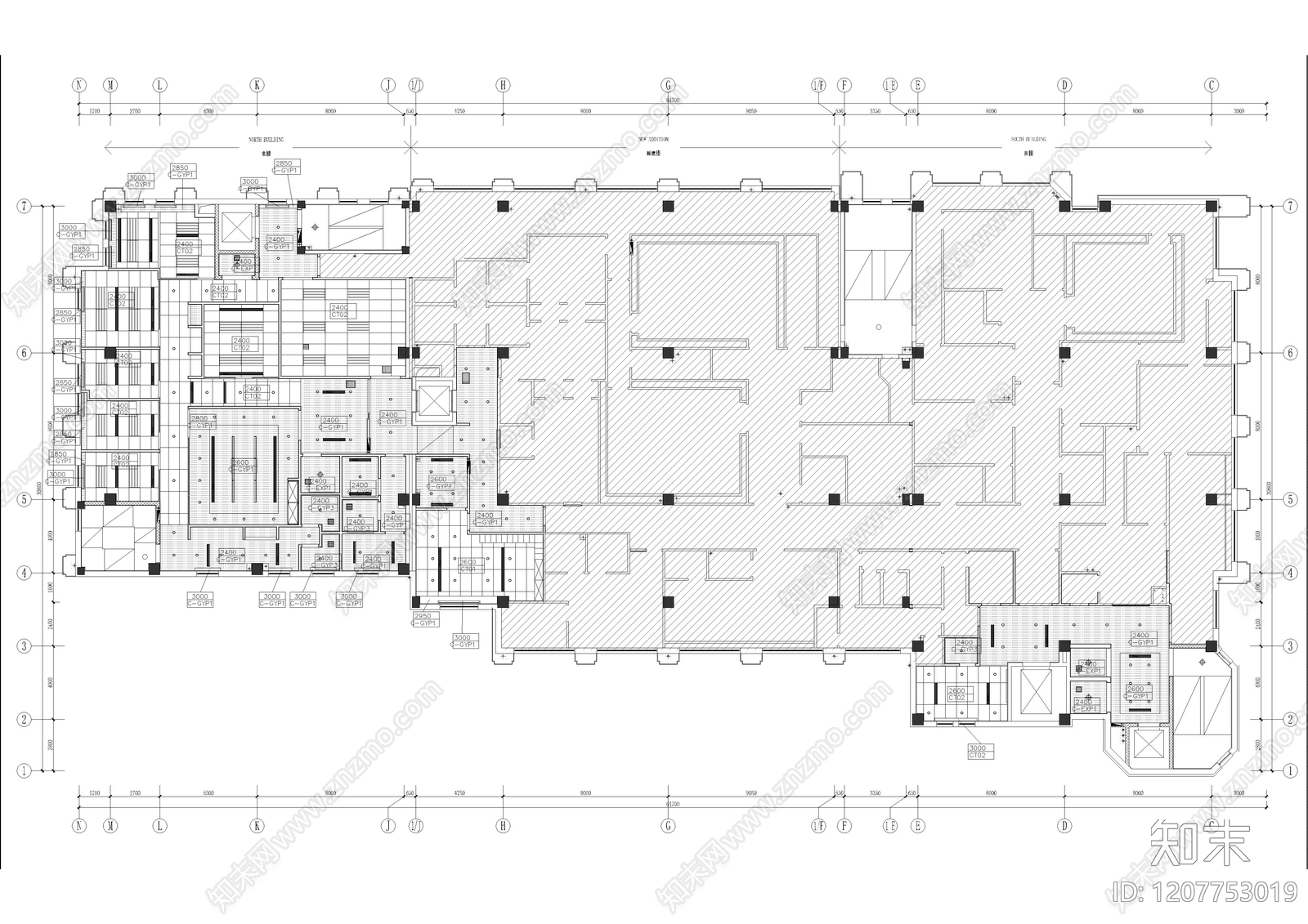 现代整体办公空间cad施工图下载【ID:1207753019】