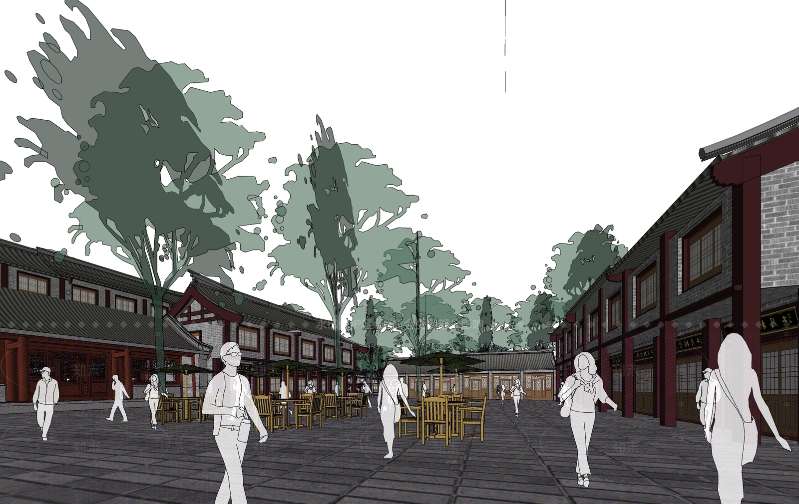 中式古建筑SU模型下载【ID:1207753369】
