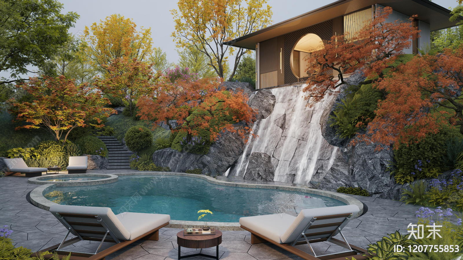 新中式庭院景观下载【ID:1207755853】