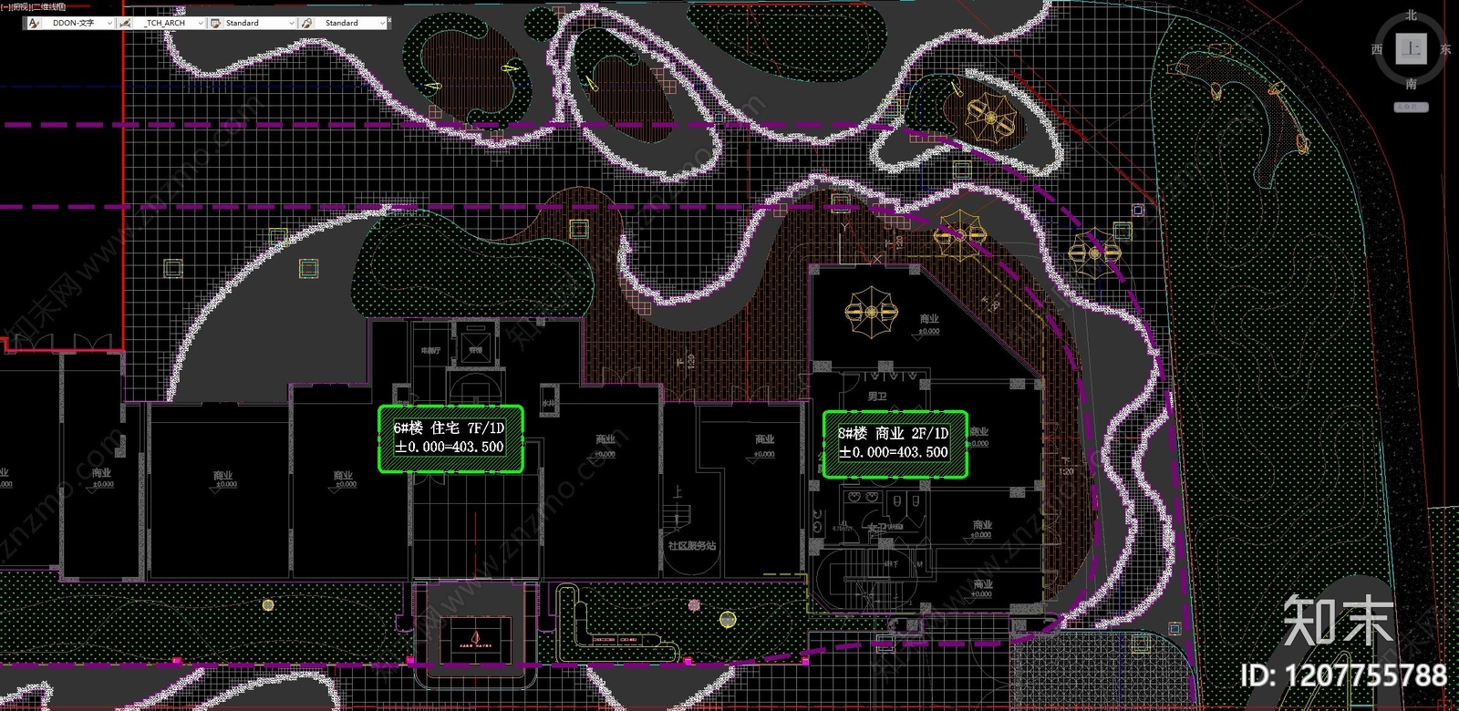 景观平面图cad施工图下载【ID:1207755788】
