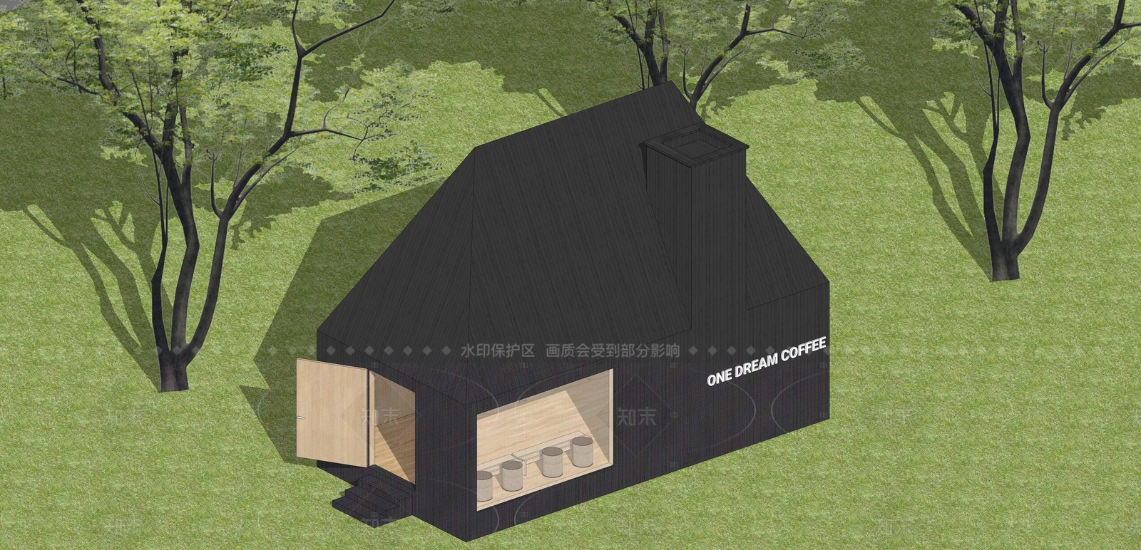 现代咖啡厅SU模型下载【ID:1207757044】