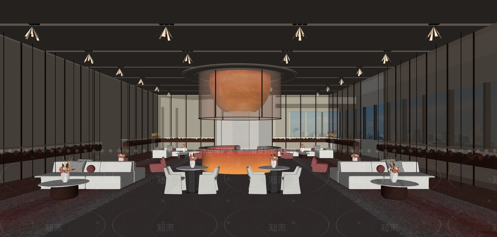 现代酒店大堂SU模型下载【ID:1207974771】