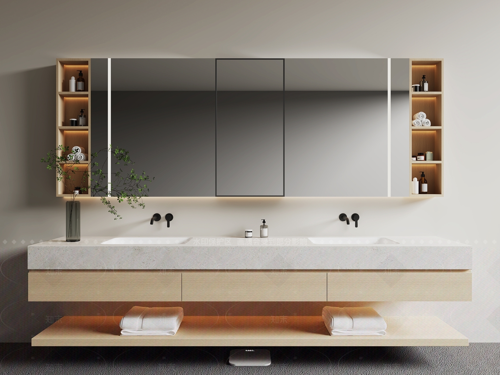 浴室柜3D模型下载【ID:1207759489】