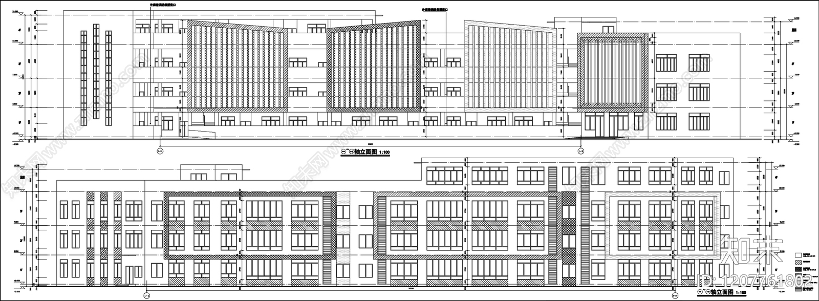 现代幼儿园建筑cad施工图下载【ID:1207761802】