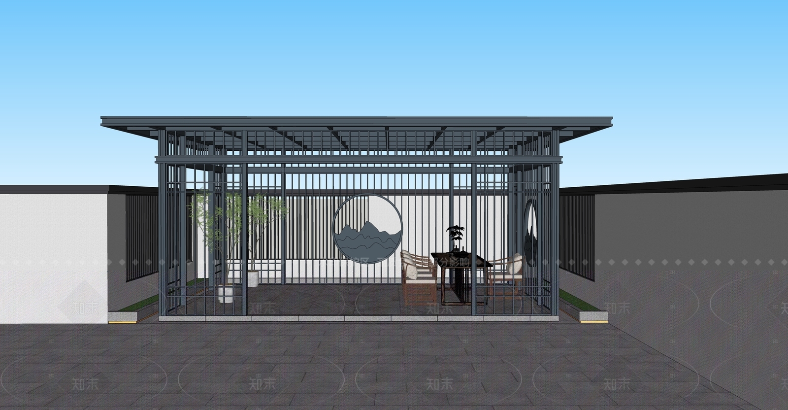新中式小公建SU模型下载【ID:1207763275】