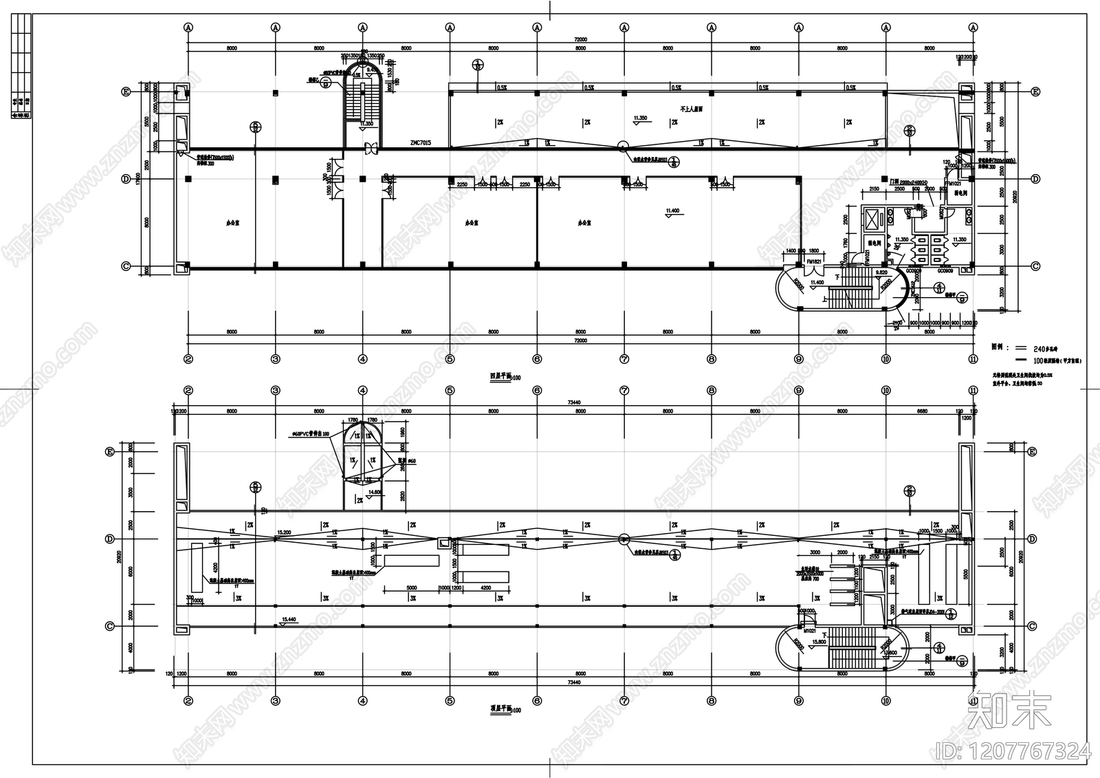 现代办公楼建筑cad施工图下载【ID:1207767324】