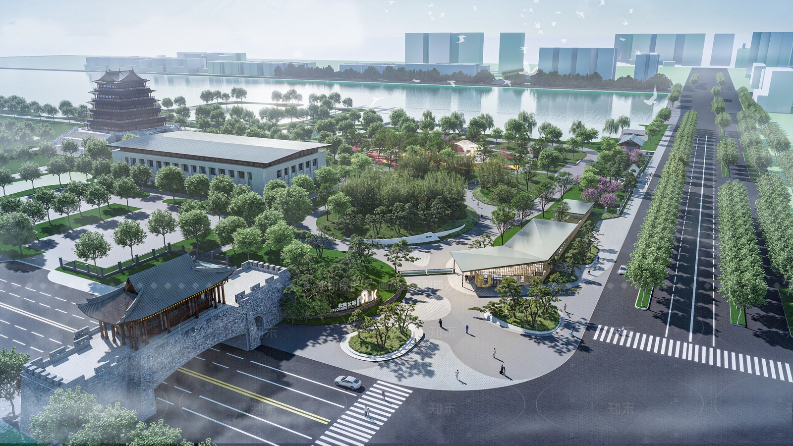 现代新中式景观公园SU模型下载【ID:1207767932】