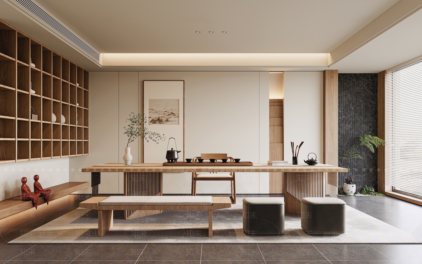 新中式茶室3D模型下载【ID:1207767721】