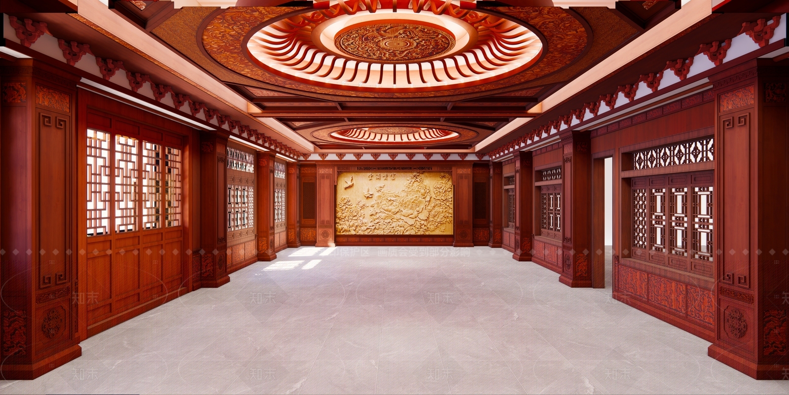 中式酒店大堂SU模型下载【ID:1207768462】