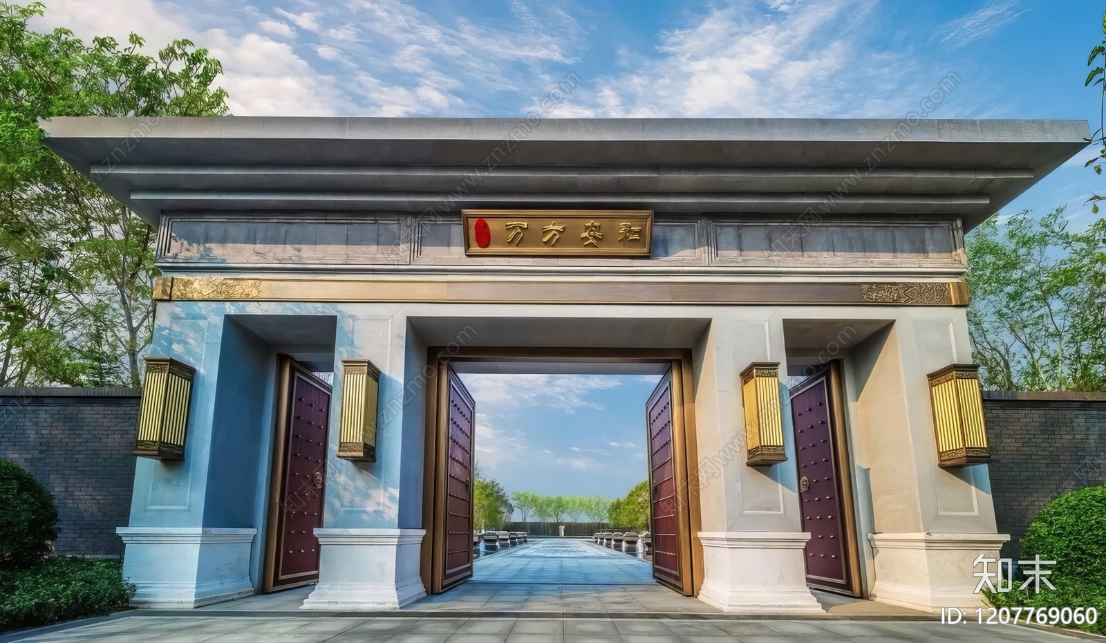 中式新中式门楼施工图下载【ID:1207769060】