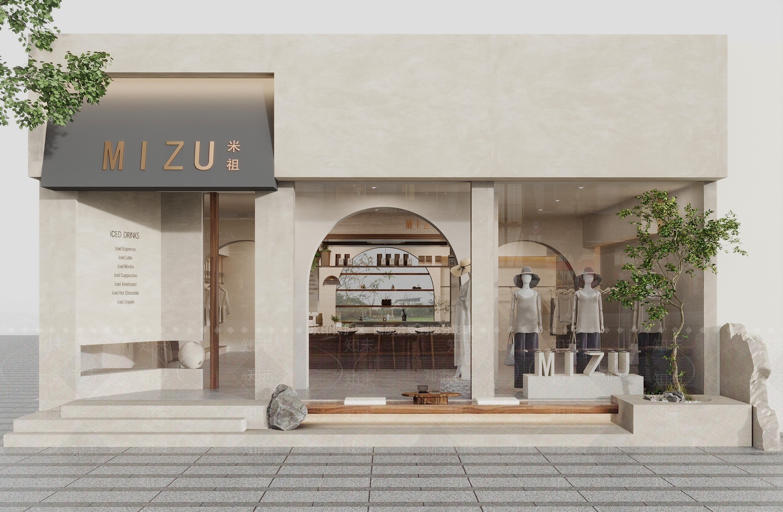 现代侘寂服装店3D模型下载【ID:1207775007】