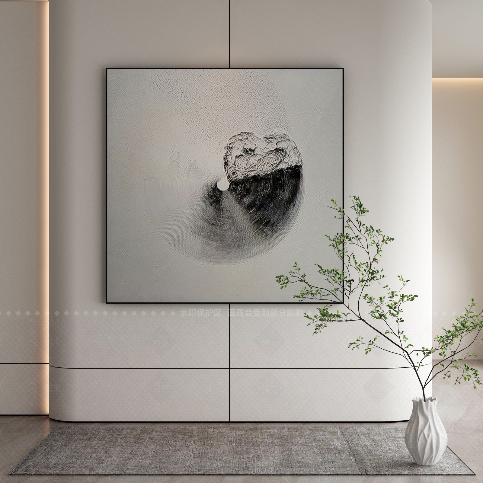 现代侘寂挂画3D模型下载【ID:1207793006】