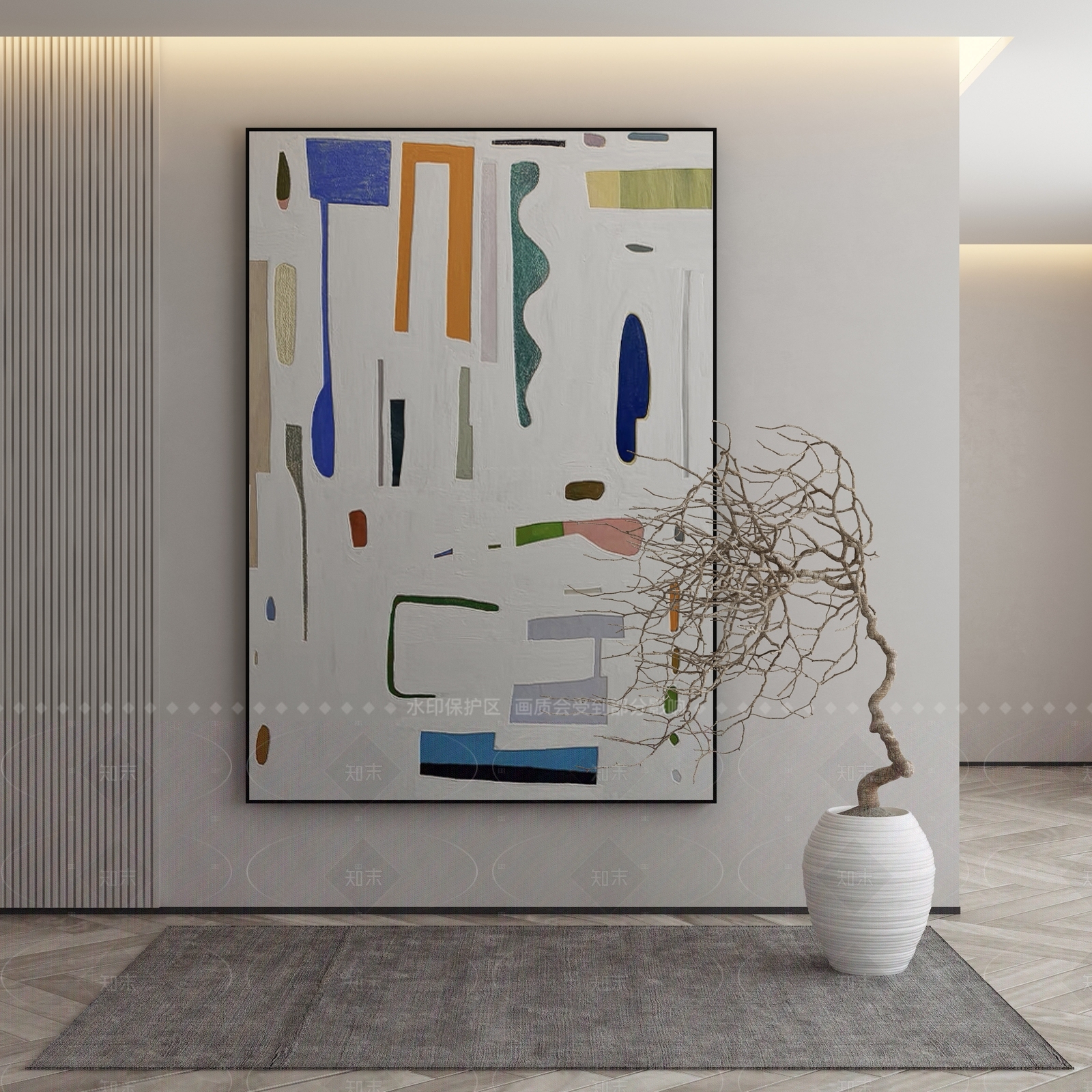 现代侘寂挂画3D模型下载【ID:1207794637】