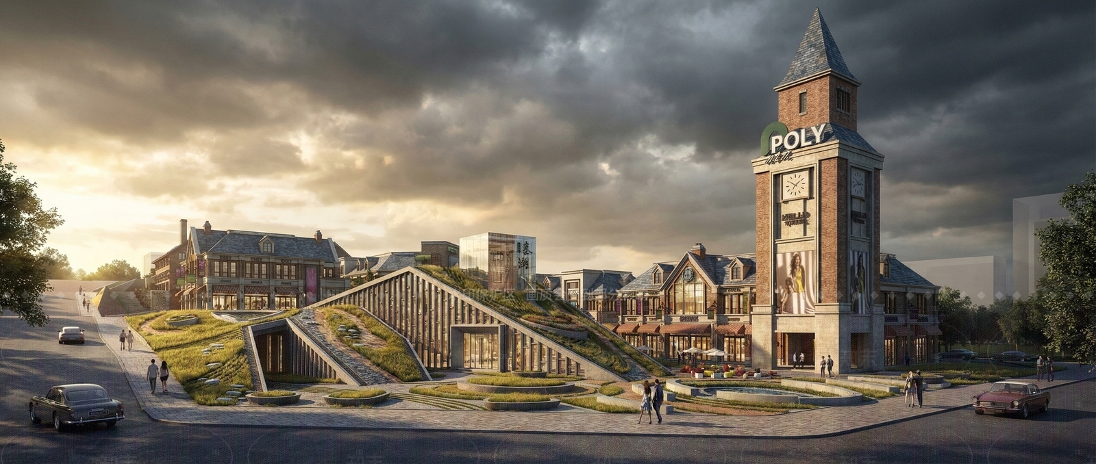 欧式复古商业街SU模型下载【ID:1207809474】