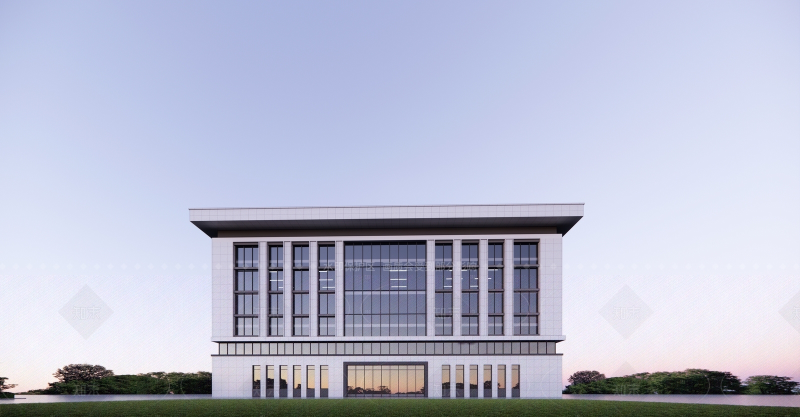 现代简约政府办公楼SU模型下载【ID:1207823640】