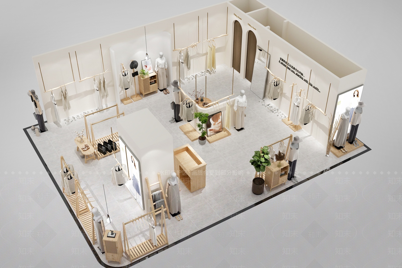 现代女装店3D模型下载【ID:1207852881】