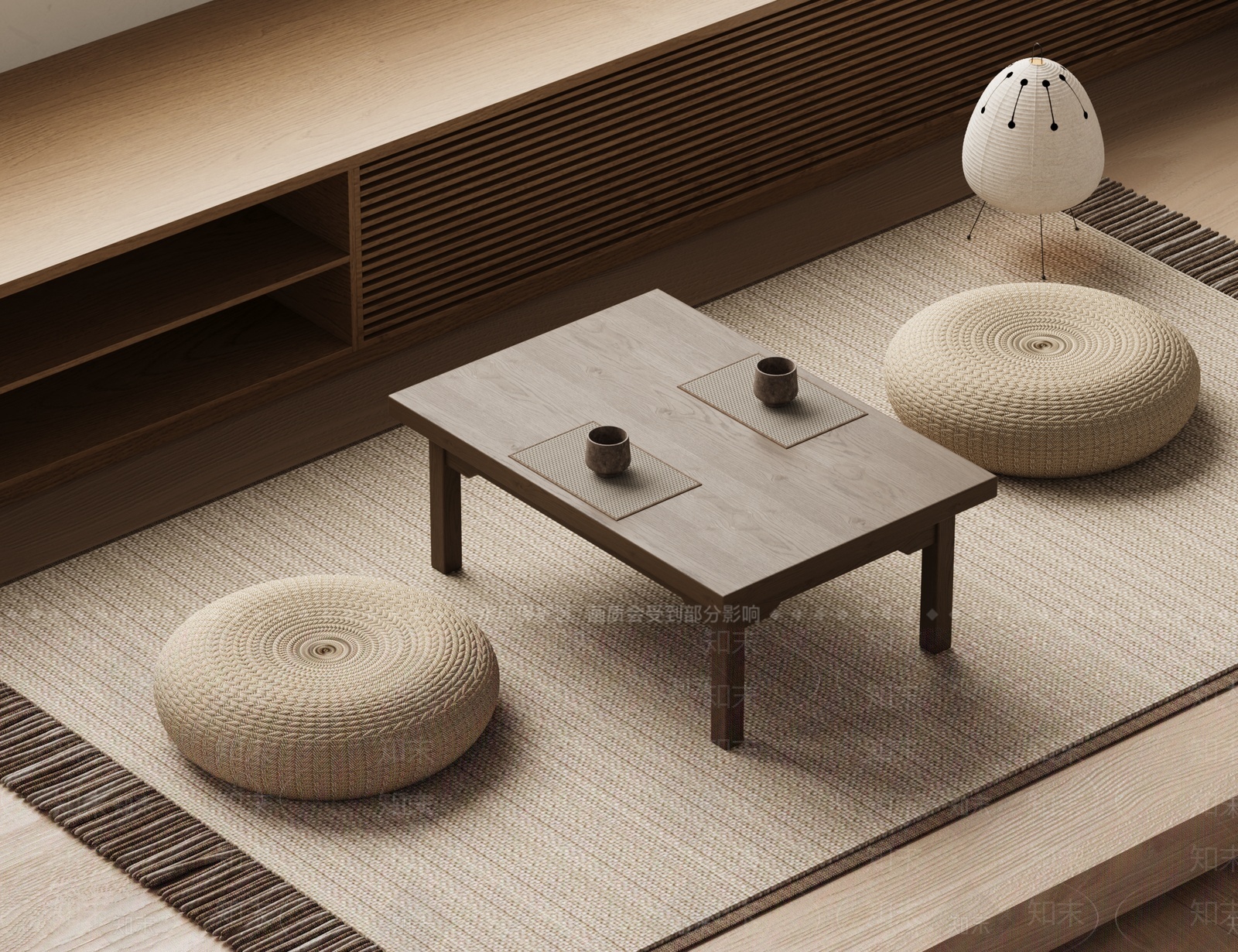 日式茶桌椅3D模型下载【ID:1207874598】