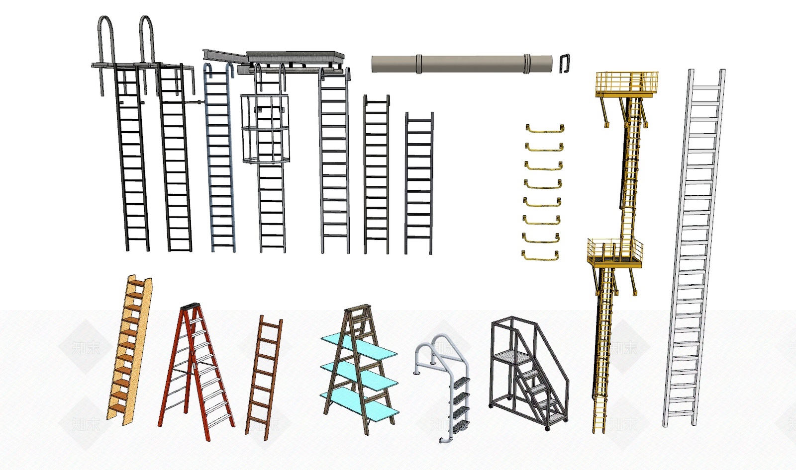 现代风格爬梯滑梯SU模型下载【ID:1207897946】