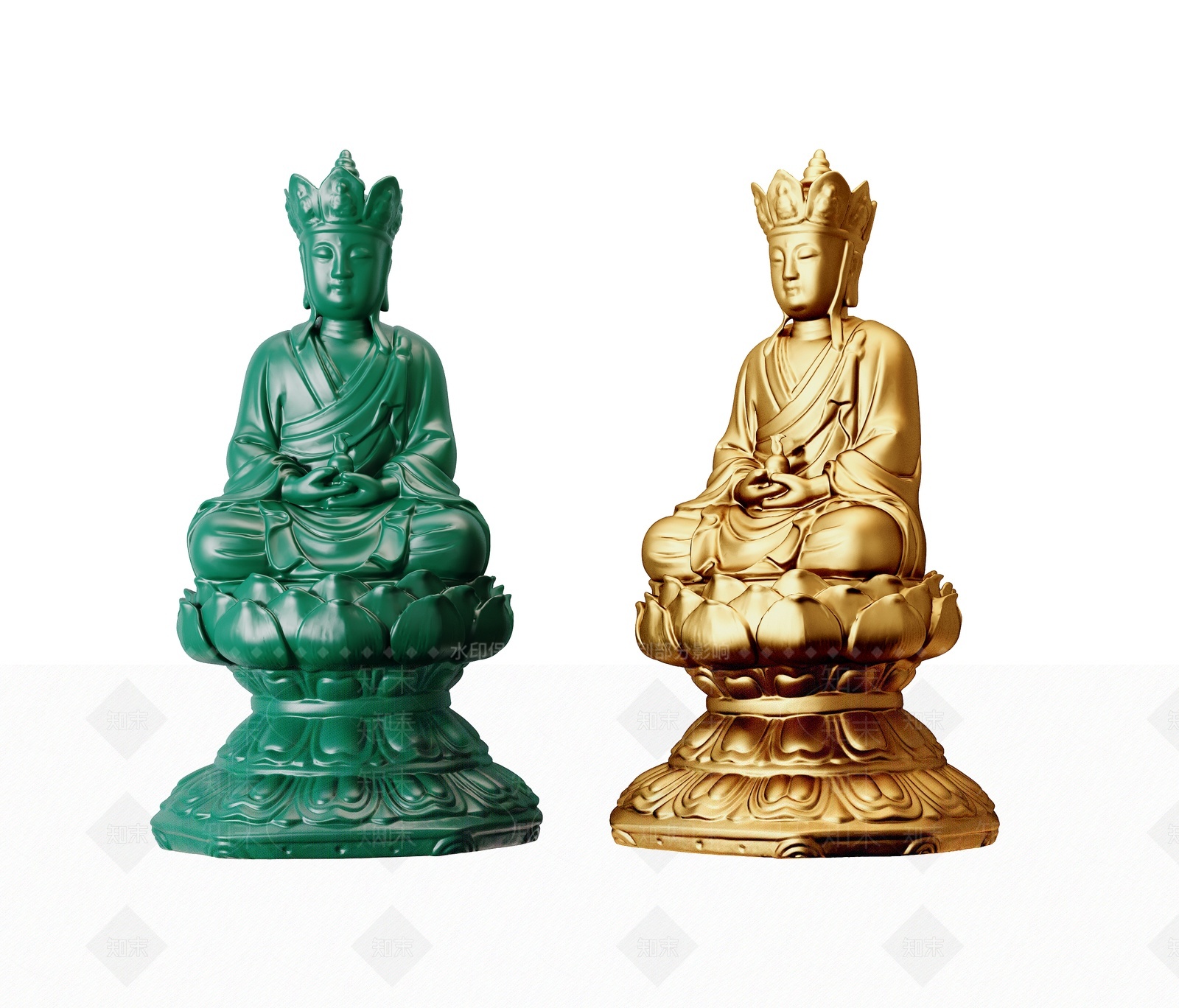 中式唐僧佛像雕塑3D模型下载【ID:1207934059】