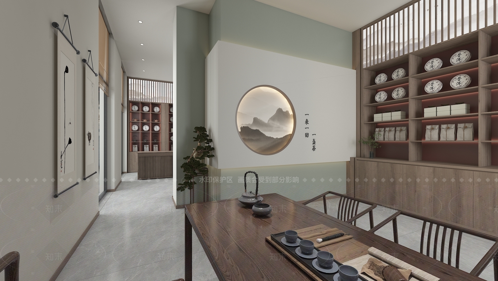 新中式日式茶叶店3D模型下载【ID:1208041183】