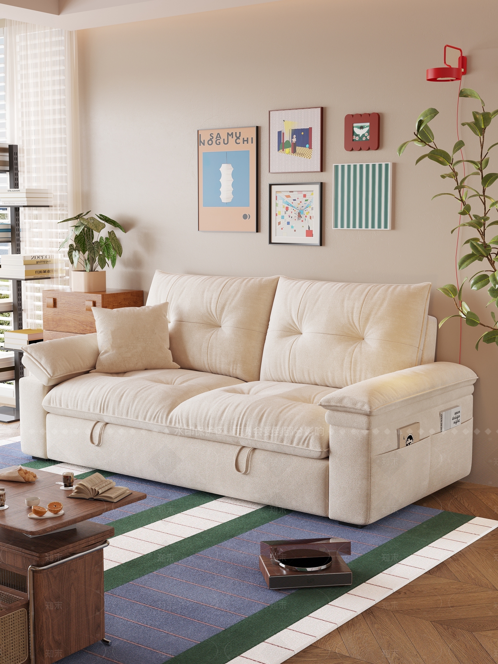 北欧复古三人沙发3D模型下载【ID:1207962935】