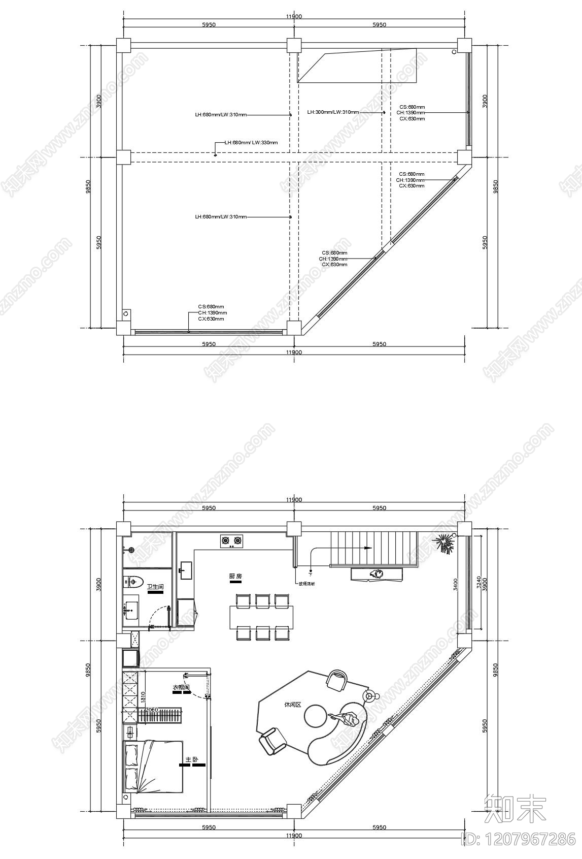 现代整体办公空间cad施工图下载【ID:1207967286】