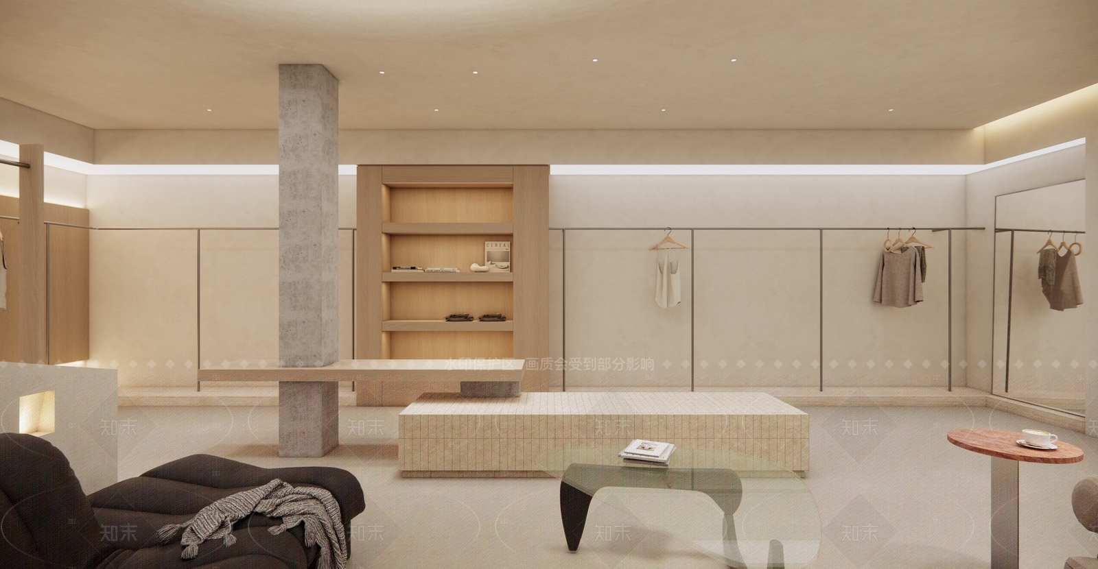 现代侘寂服装店SU模型下载【ID:1208027169】