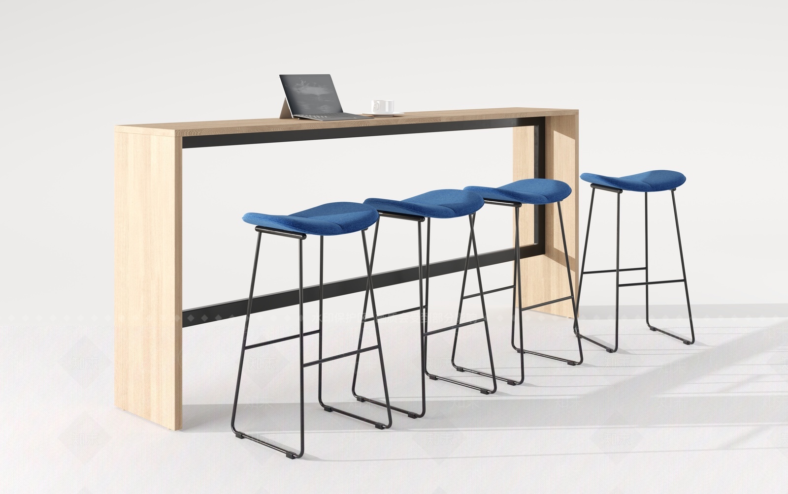 现代吧台吧椅组合3D模型下载【ID:1208030645】