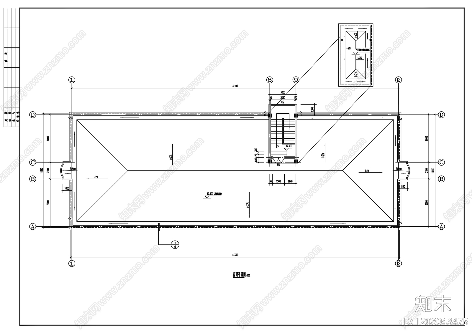 现代办公楼建筑cad施工图下载【ID:1208043475】